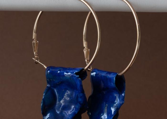 Pendientes Pliegue Azul